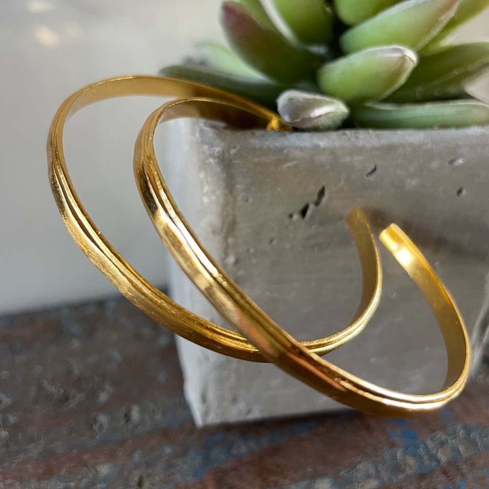 Brushed Gold Hoop Earrings